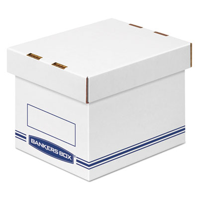 Organizer Storage Boxes, Small, 6.25" x 8.13" x 6.5", White/Blue, 12/Carton