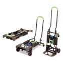 2-in-1 Multi-Position Hand Truck and Cart, 300 lbs, 16.63 x 12.75 x 49.25, Black/Blue/Green