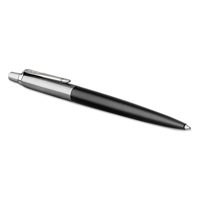 Jotter Ballpoint Pen, Retractable, Medium 1 mm, Blue Ink, Black/Chrome Barrel