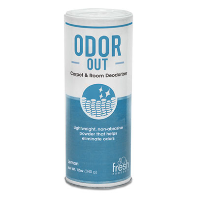 Odor-Out Rug/Room Deodorant, Lemon, 12 oz Shaker Can, 12/Box