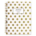 Gold Dots Hardcover Notebook, 1-Subject, Wide/Legal Rule, White/Gold Cover, (80) 9.5 x 7 Sheets