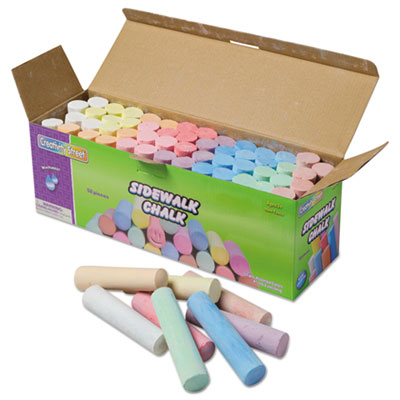 Sidewalk Chalk, Jumbo Stick, 4" x 1" Diameter, 12 Assorted Colors, 52/Set