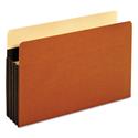 Heavy-Duty File Pockets, 3.5" Expansion, Legal Size, Redrope, 25/Box