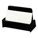 Business Card Holder, Holds 50 2 X 3.5 Cards, 3.75 X 1.81 X 1.38, Plastic, Black