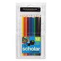 Scholar Colored Pencil Set, 3 mm, 2B, Assorted Lead and Barrel Colors, Dozen