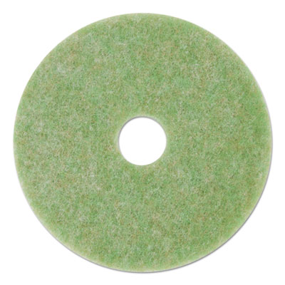 Low-Speed TopLine Autoscrubber Floor Pads 5000, 20" Diameter, Green/Amber, 5/Carton