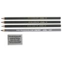 Scholar Graphite Pencil Set, 2 mm, Assorted Lead Hardness Ratings, Black Lead, Dark Green Barrel, 4/Set