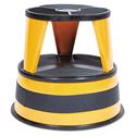 Kik-Step Steel Step Stool, 2-Step, 350 lb Capacity, 16" Diameter x 14.25"h, Orange