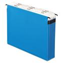 SureHook Nine-Section Hanging Folder, 9 Sections, 5.25" Capacity, Letter Size, 1/5-Cut Tabs, Blue