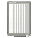 In-Out Magnetic Dry Erase Board, 30-Person Tracking, 24" x 36", White Surface, Satin Aluminum Frame