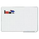 Gridded Magnetic Steel Dry Erase Project Planning Board, 1" x 2" Cells, 72" x 48", White Surface, Satin Aluminum Frame