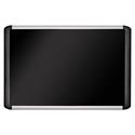 Soft-touch Bulletin Board, 36" x 24", Black Surface, Black/Satin Aluminum Frame