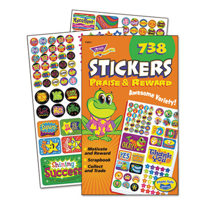 Sticker Assortment Pack, Frogs, Starts, Thank You!, Assorted Colors, 738/Pad