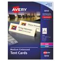 Avery&reg; Sure Feed Embossed Tent Cards - 79 Brightness - Letter - 8 1/2" x 11" - 65 lb Basis Weight - 176 g/m² Grammage - Embossed, Matte - Rounded Corner, Heavyweight, Printable, Smooth Edge, Pre-scored, Foldable, Jam-free, Double-sided, Micr