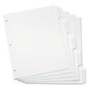 Custom Label Tab Dividers with Self-Adhesive Tab Labels, 5-Tab, 11 x 8.5, White, 25 Sets