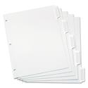 Custom Label Tab Dividers with Self-Adhesive Tab Labels, 5-Tab, 11 x 8.5, White, 5 Sets