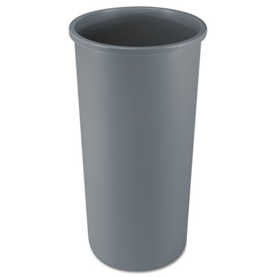 Untouchable Large Plastic Round Waste Receptacle, 22 gal, Plastic, Gray