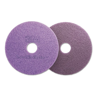 Diamond Floor Pads, 16" Diameter, Purple, 5/carton