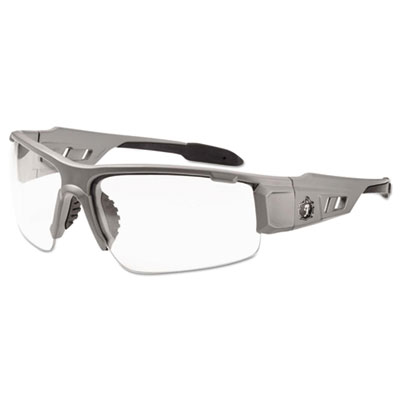 Skullerz Dagr Safety Glasses, Matte Gray Frame/Clear Lens, Nylon/Polycarb