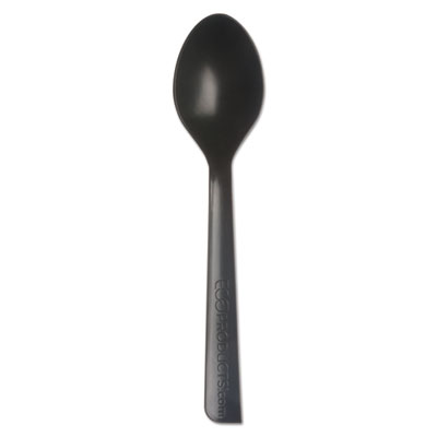 100% Recycled Content Cutlery, Spoon, 6", Black, 50/Pack, 20 Pack/Carton