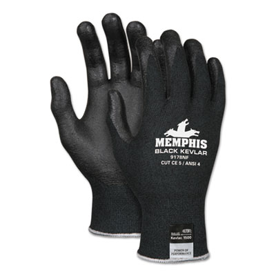 Kevlar Gloves 9178NF, Kevlar/Nitrile Foam, Black, X-Large