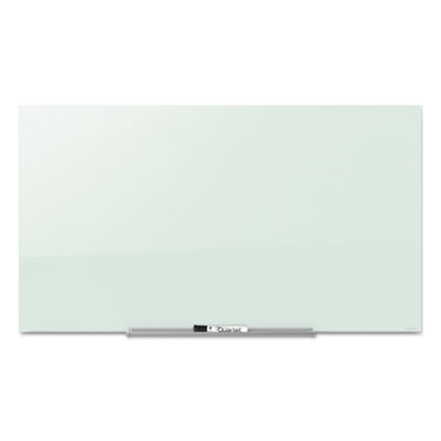 InvisaMount Magnetic Glass Marker Board, 39" x 22", White Surface