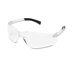 BearKat Safety Glasses, Wraparound, Black Frame/Clear Lens