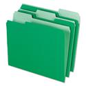 Interior File Folders, 1/3-Cut Tabs: Assorted, Letter Size, Bright Green, 100/Box