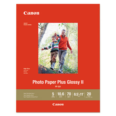 Photo Paper Plus Glossy II, 10.6 mil, 8.5 x 11, Glossy White, 20/Pack