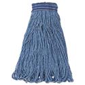 Universal Headband Mop Head, Cotton/Synthetic, 24oz, Blue, 12/Carton