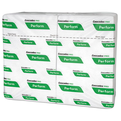 Perform Interfold Napkins, 1-Ply, 6.5 x 4.25, White, 376/Pack, 16 Packs/Carton