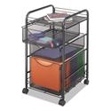 Onyx Mesh Mobile File With Two Supply Drawers, 15.75w X 17d X 27h, Black
