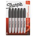 Super Permanent Marker, Fine Bullet Tip, Black, 6/Pack