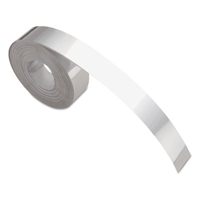 Rhino Metal Label Self-Adhesive Tape, 0.5" x 12 ft, Aluminum