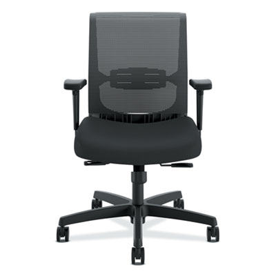 Convergence Mid-Back Task Chair, Synchro-Tilt and Seat Glide, Supports Up to 275 lb, Black