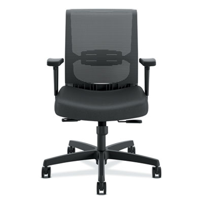 Convergence Mid-Back Task Chair, Synchro-Tilt and Seat Glide, Supports Up to 275 lb, Black