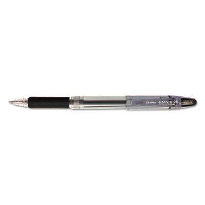 Jimnie Gel Pen, Stick, Medium 0.7 mm, Black Ink, Clear/Black Barrel, 12/Pack