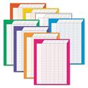 Jumbo Vertical Incentive Chart Pack, 22 X 28, Vertical Orientation, Assorted Colors With Assorted Borders, 8/pack