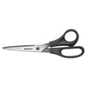 All Purpose Stainless Steel Scissors, 8" Long, 3.5" Cut Length, Offset Black Handle, 3/Pack