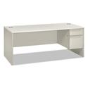 38000 Series Right Pedestal Desk, 72" x 36" x 30", Light Gray/Silver