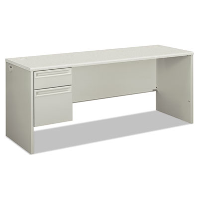 38000 Series Single Pedestal Credenza, Left, 72w x 24d x 29.5h, Silver/Gray