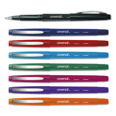 Porous Point Pen, Stick, Medium 0.7 mm, Assorted Ink and Barrel Colors, 8/Pack