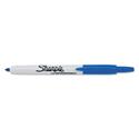 Retractable Permanent Marker, Fine Bullet Tip, Blue