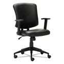 Alera Everyday Task Office Chair, Bonded Leather Seat/Back, Supports Up to 275 lb, 17.6" to 21.5" Seat Height, Black