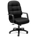 Pillow-Soft 2090 Series Executive High-Back Swivel/Tilt Chair, Supports Up to 300 lb, 17" to 21" Seat Height, Black