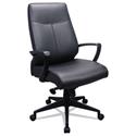 300 Leather High-Back Chair, Supports Up to 250 lb, 19.57" to 22.56" Seat Height, Black