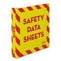 Heavy-Duty Preprinted Safety Data Sheet Binder, 3 Rings, 1.5" Capacity, 11 x 8.5, Yellow/Red