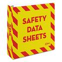 Heavy-Duty Preprinted Safety Data Sheet Binder, 3 Rings, 3" Capacity, 11 x 8.5, Yellow/Red