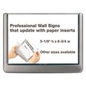 Click Sign Holder For Interior Walls, 6.75 x 0.63 x 5.13, Gray