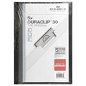 DuraClip Report Cover, Clip Fastener,  8.5 x 11, Clear/Black, 5/Pack